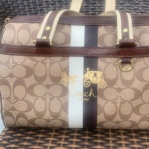 Coach heritage stripe satchel style 13190